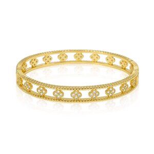 Sahira Jewelry Design - Gracie CZ Clover Bangle
